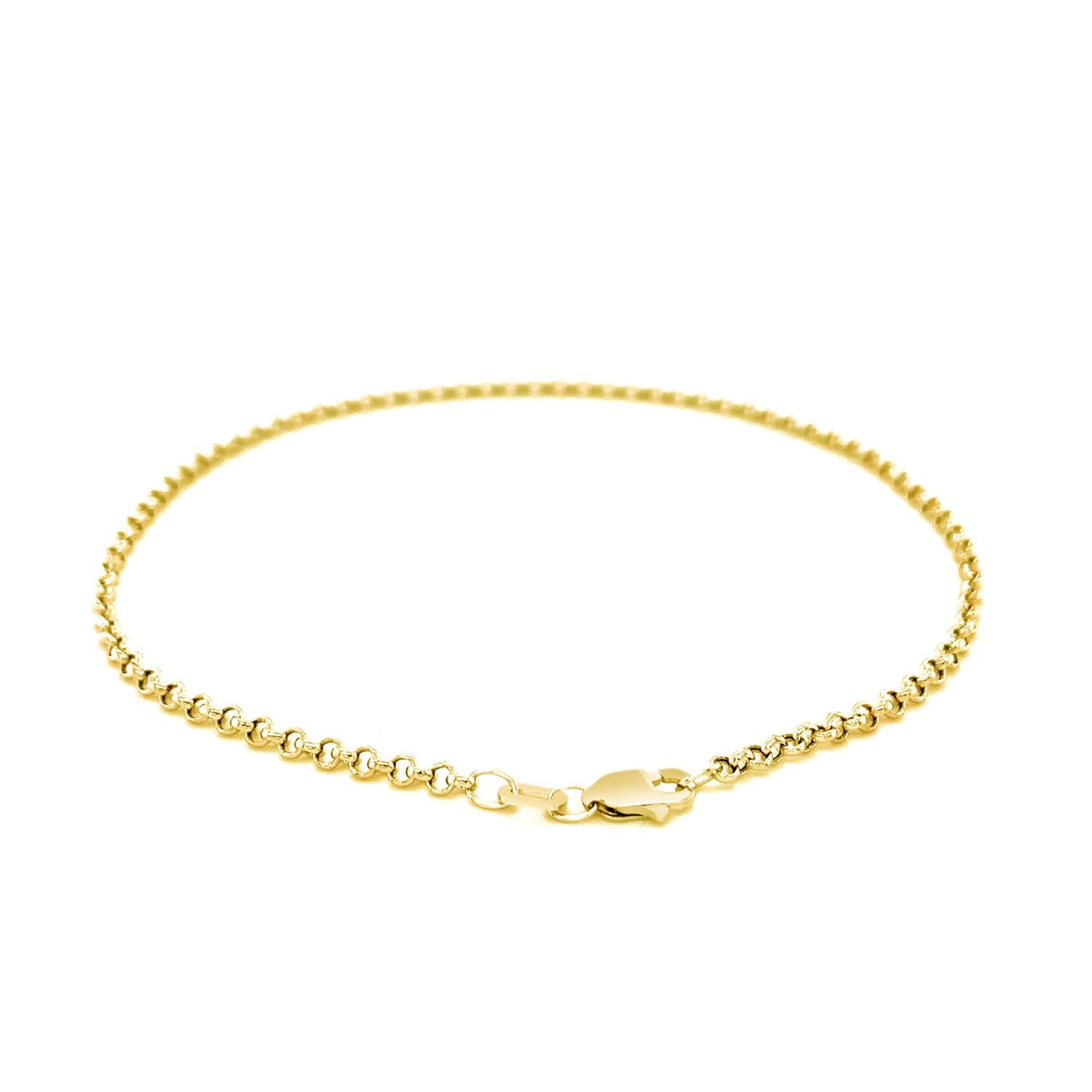 2.3mm 10k Yellow Gold Rolo Anklet - Peelerie